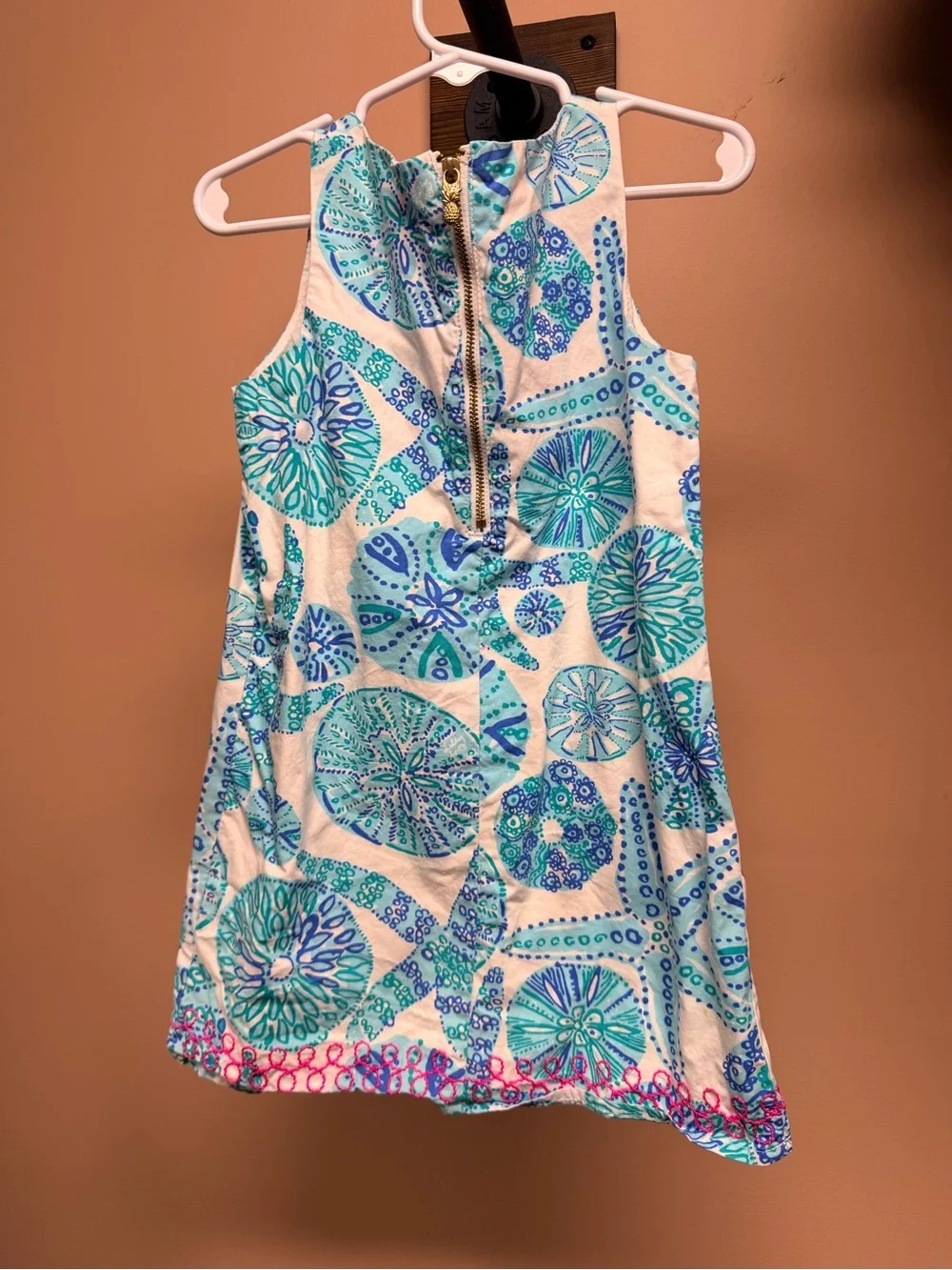 Lilly Pulitzer Girls Aqua, Turquoise & Hot Pink Shift Dress